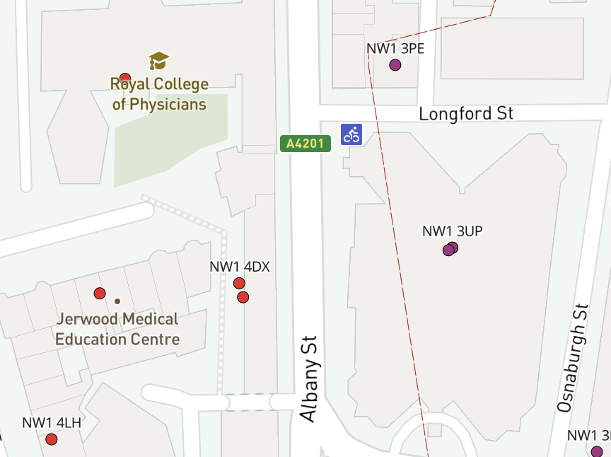 NW dynamic postcodes detail