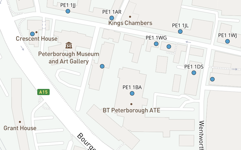 PE dynamic postcodes detail