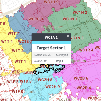 Postcode sectors preview map
