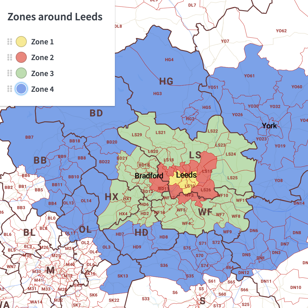 Quick Select Postcodes Maproom