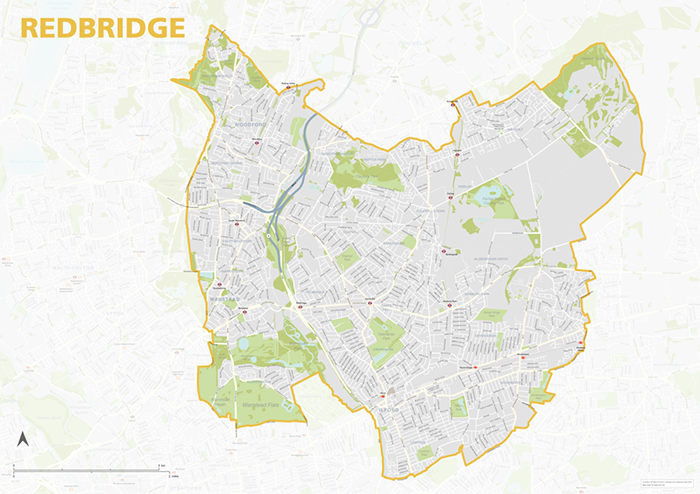 Redbridge London Borough Map Maproom
