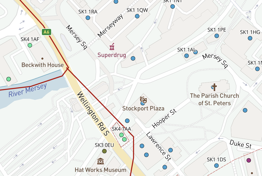 SK dynamic postcodes detail