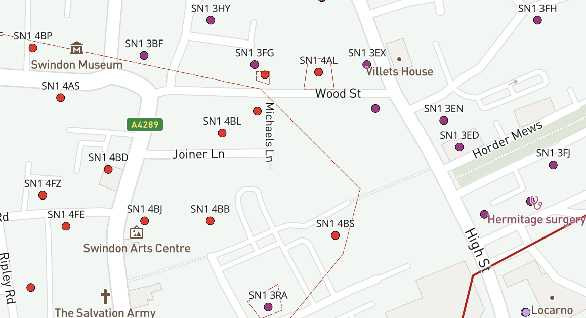 SN dynamic postcodes detail