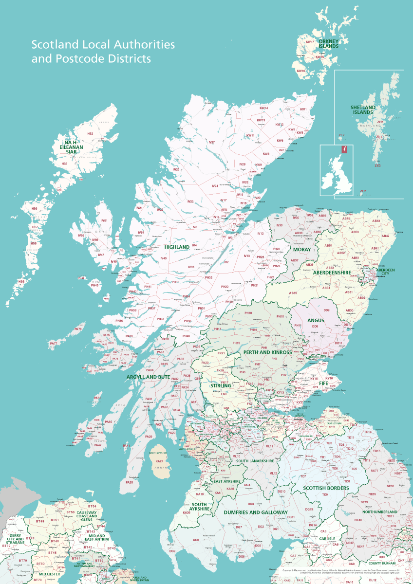 Scotland-local-authorities-and-postcodes-poster-preview – Maproom