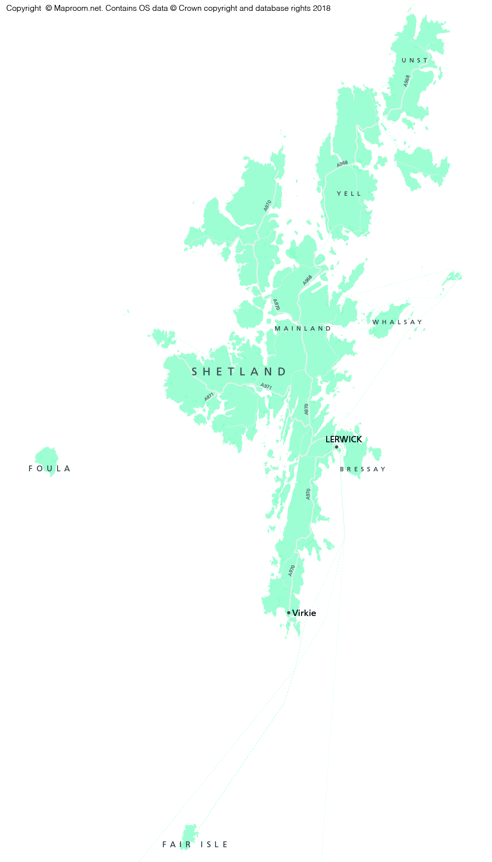Map of Shetland
