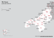 TR postcode districts map preview