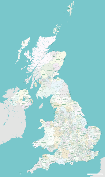 Uk Local Authorities Maps Detailed With Towns Roads And Postcodes Maproom