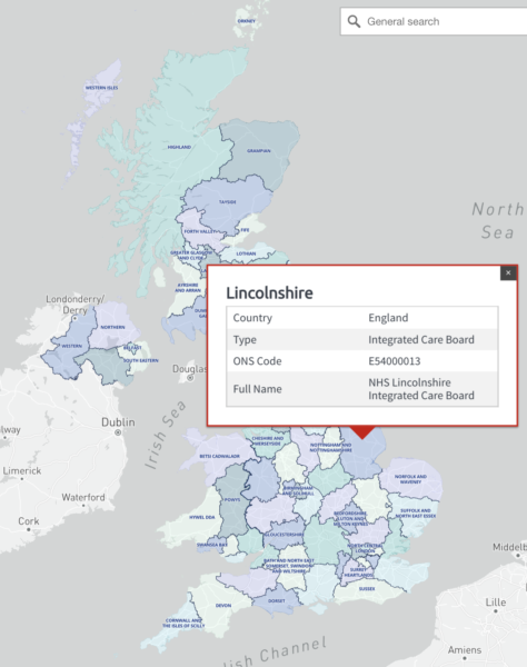 UK NHS health authorities map preview