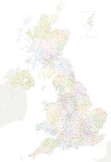 UK postcode districts with towns and roads preview 5