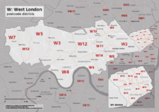W postcode districts map preview