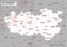 WF postcode districts map preview