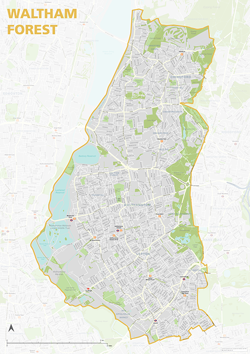 Waltham Forest - London Borough map