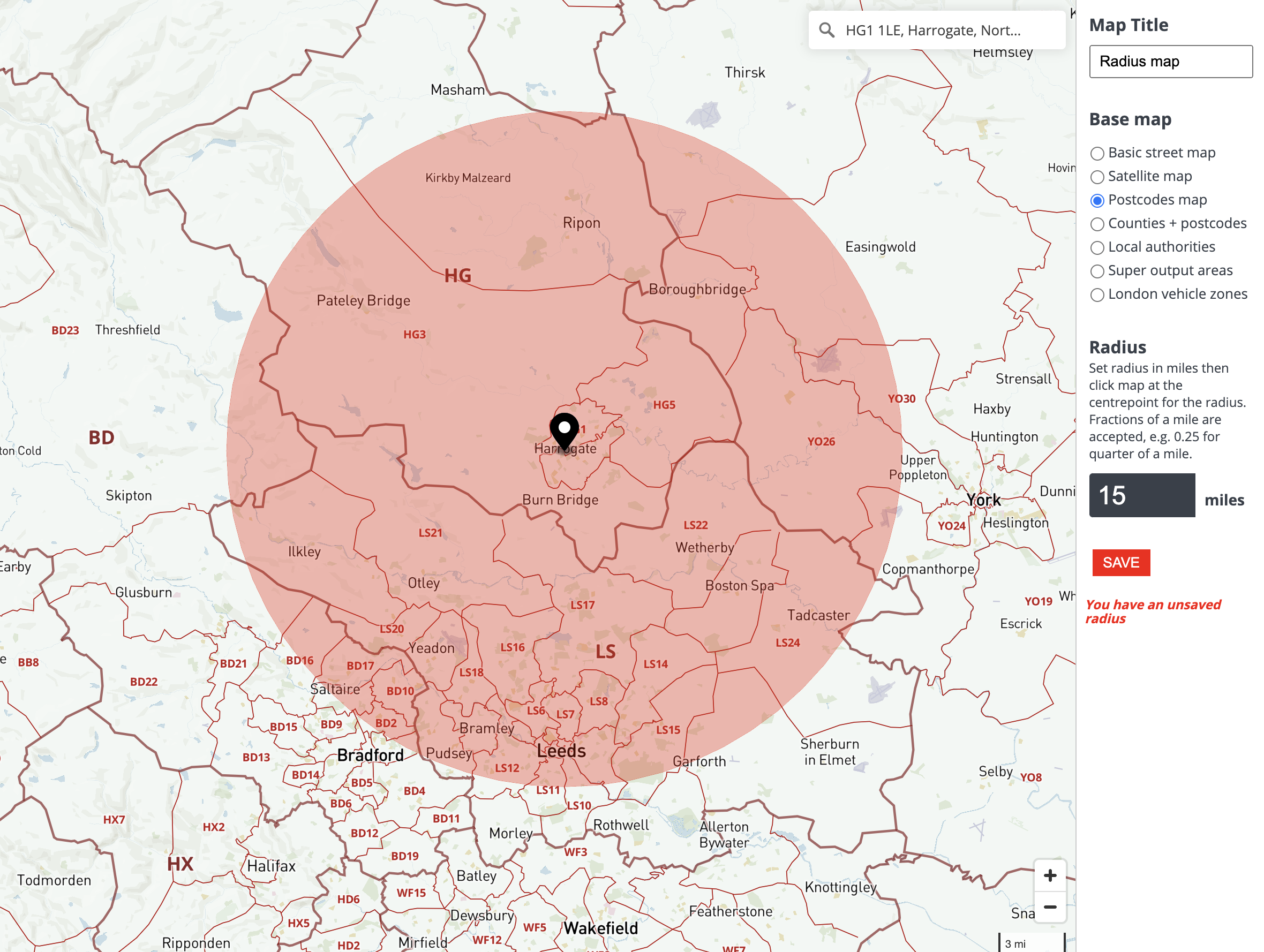 How to plot a radius on a map really easily using our pointandclick